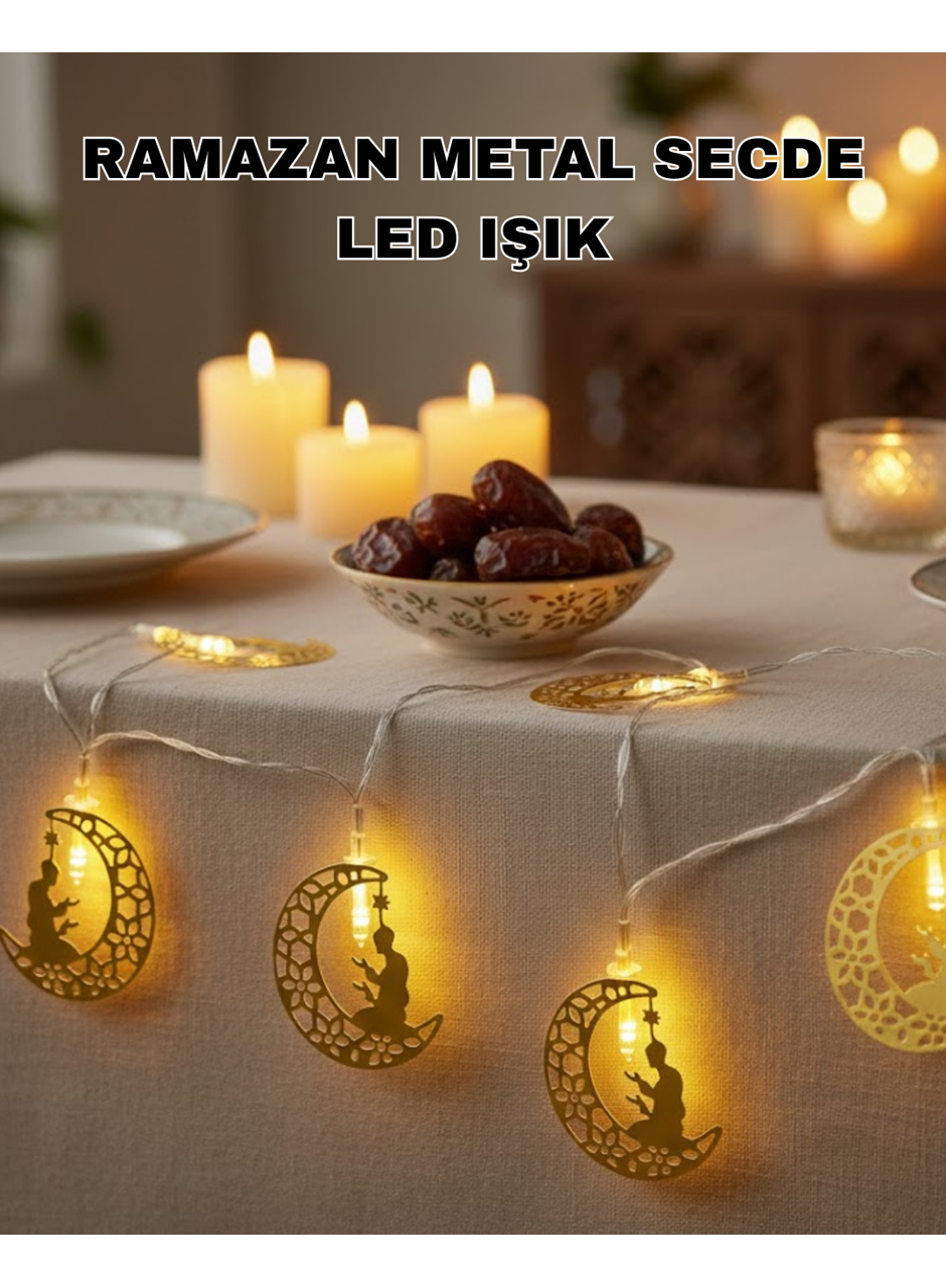 Ramazan Temalı Ay İçinde Secde Eden Adam LED Peri Işığı