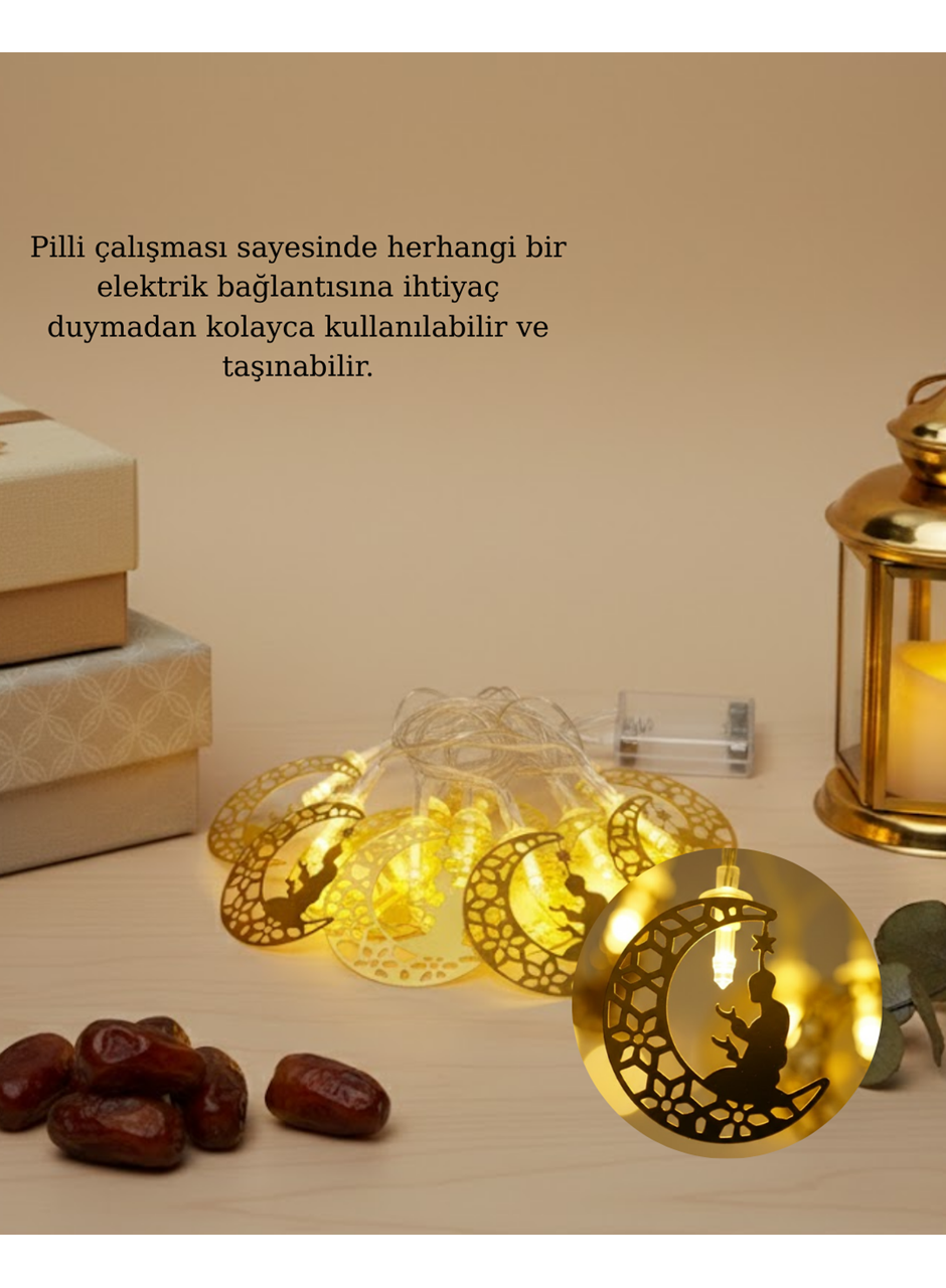 Ramazan Temalı Ay İçinde Secde Eden Adam LED Peri Işığı
