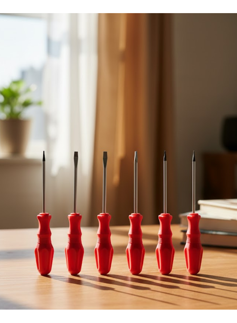 Düz ve Yıldız Başlıklı 7li Tornavida Seti Ergonomik Tutma