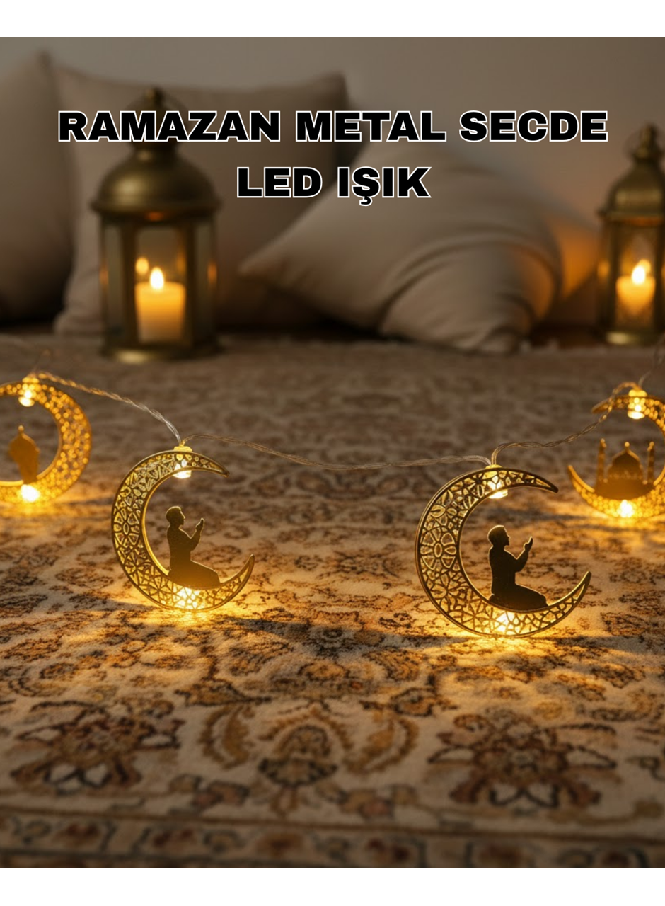 Ramazan Ay Işığı Secde Eden Adam Silüetli LED Peri Işığı