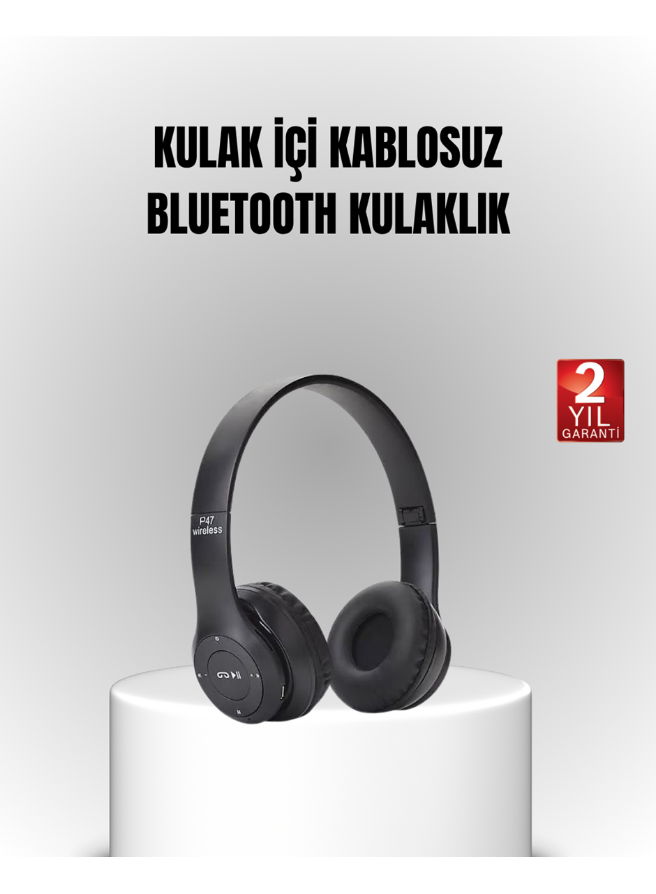 Bluetooth Kablosuz Kulaklık – Extra Bass, TF Kart, Mikrofonlu, Ayarlanabilir Ergonomik Tasarım