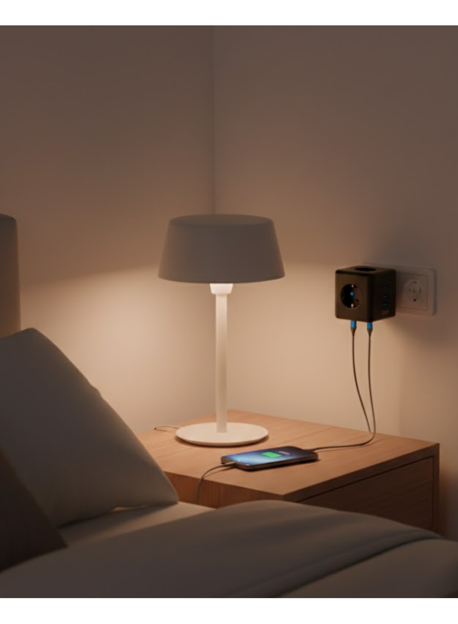 Akım Korumalı Priz Çoklu USB Girişli Güvenli Enerji Yönetimi