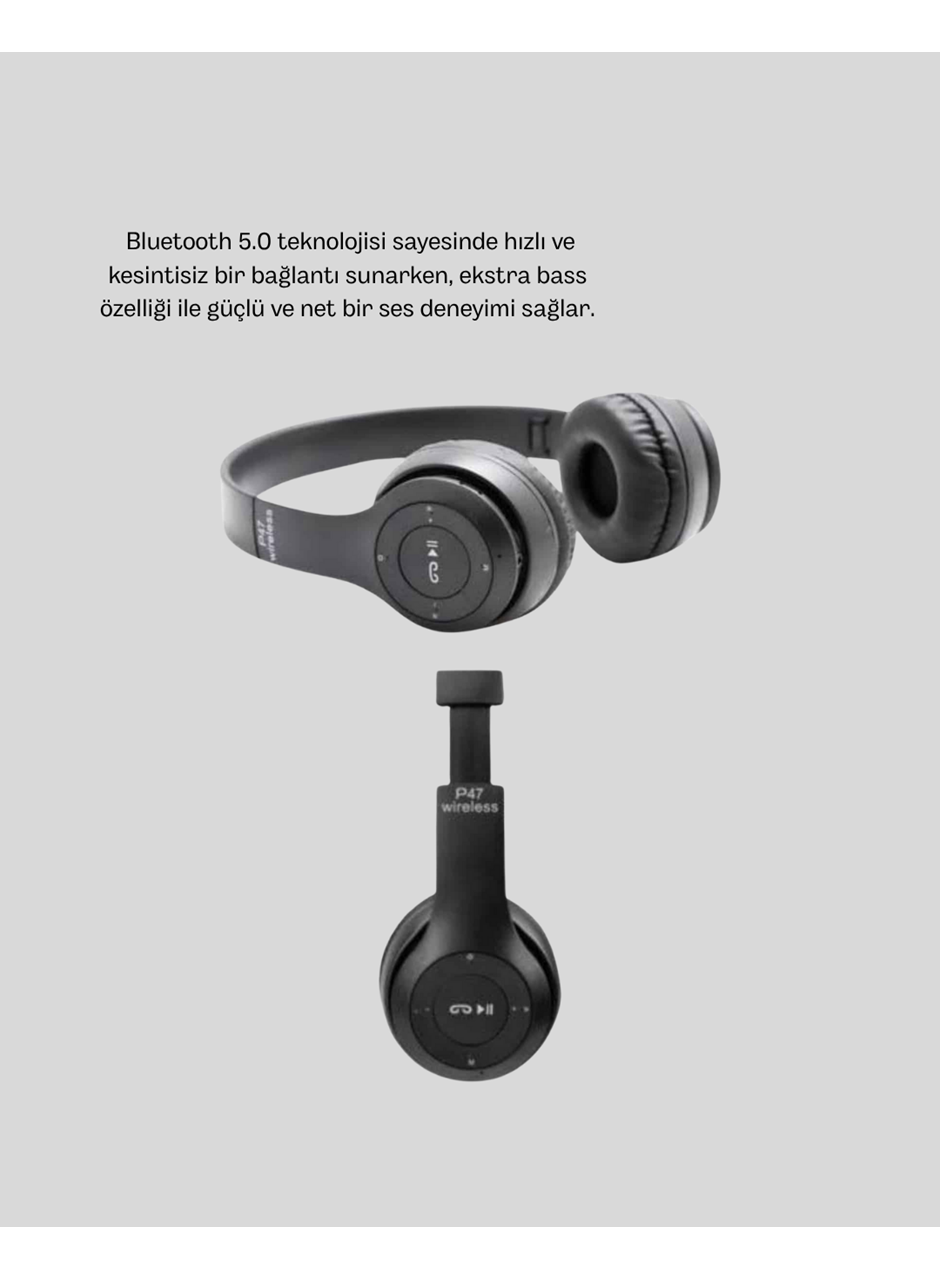 Bluetooth 5.0 Kablosuz Kulaklık – Extra Bass, TF Kart Desteği, 3.5mm AUX Girişli