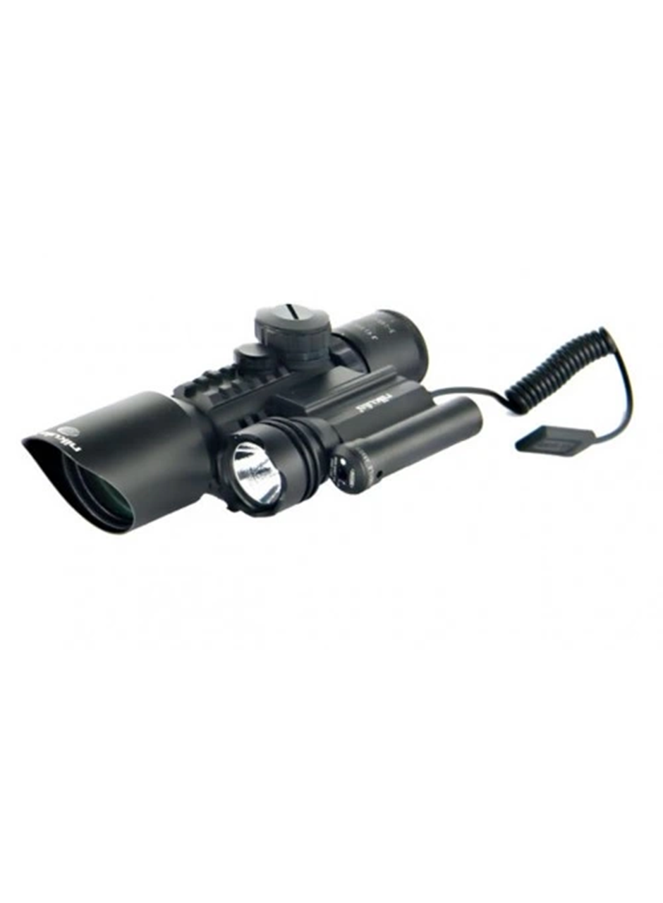 3-10x42 Zoomlu Av Tüfeği Dürbünü Lazeri Zenon Fenerli M9 (