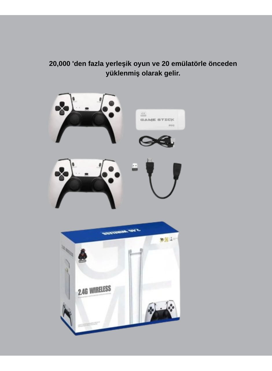 2 Kablosuz Kollu HDMI Uyumlu M15 Oyun Konsolu