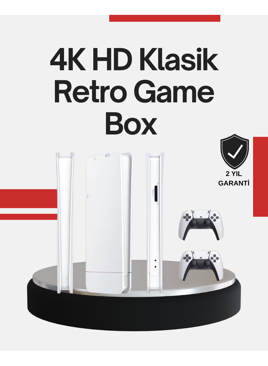 2 Kollu Kablosuz 4K TV Uyumlu Klasik Oyun Konsolu