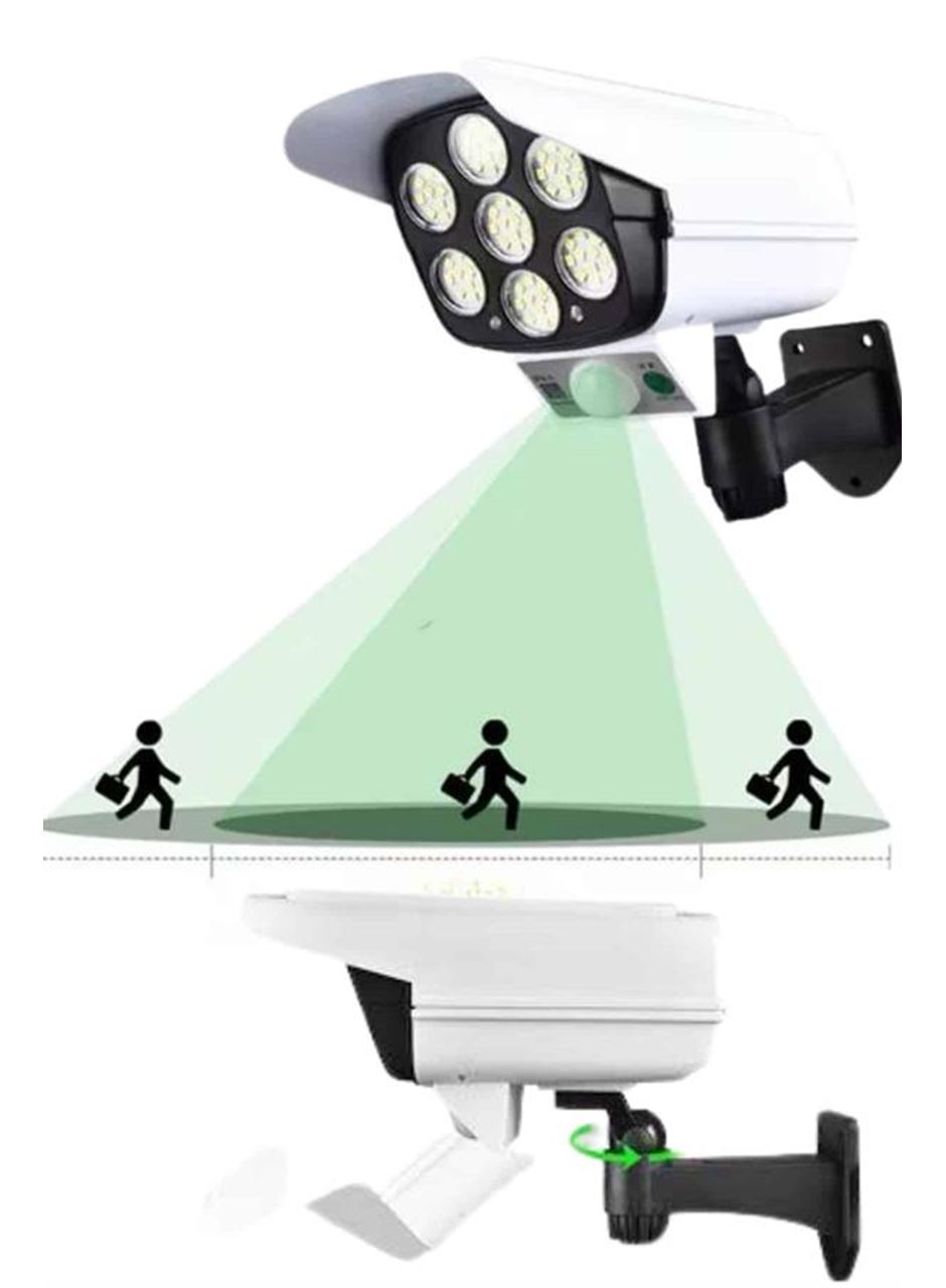 Solar Lamba Kamera Görünümlü Duvar Lambası Dönebilen Bahçe Aydınlatması