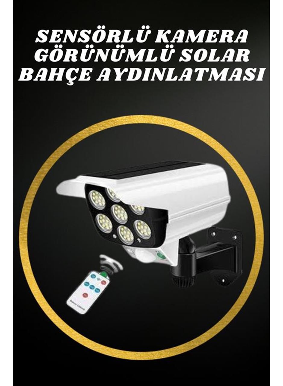 Solar Lamba Kamera Görünümlü Duvar Lambası Dönebilen Bahçe Aydınlatması