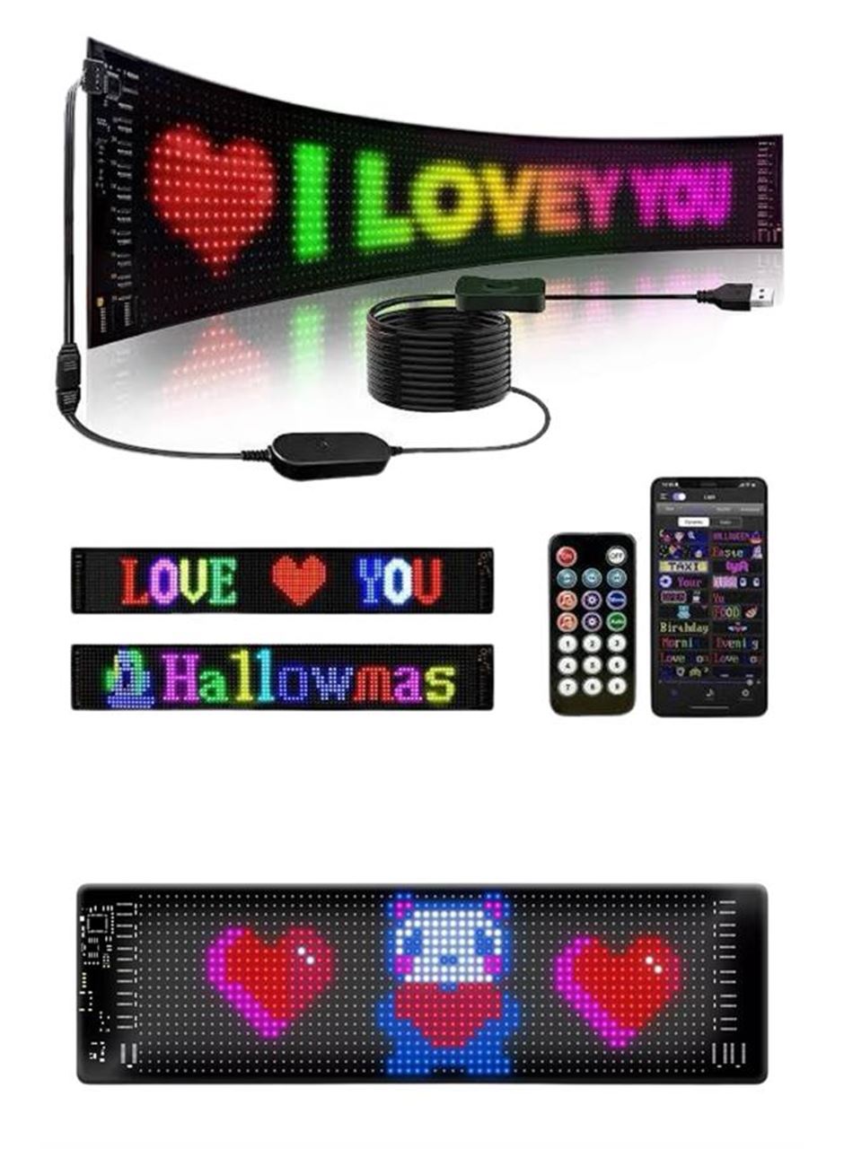 Matrix Led Cama Yapışan Telefon Kontrollü Panel Dijital Ekran Kumandalı