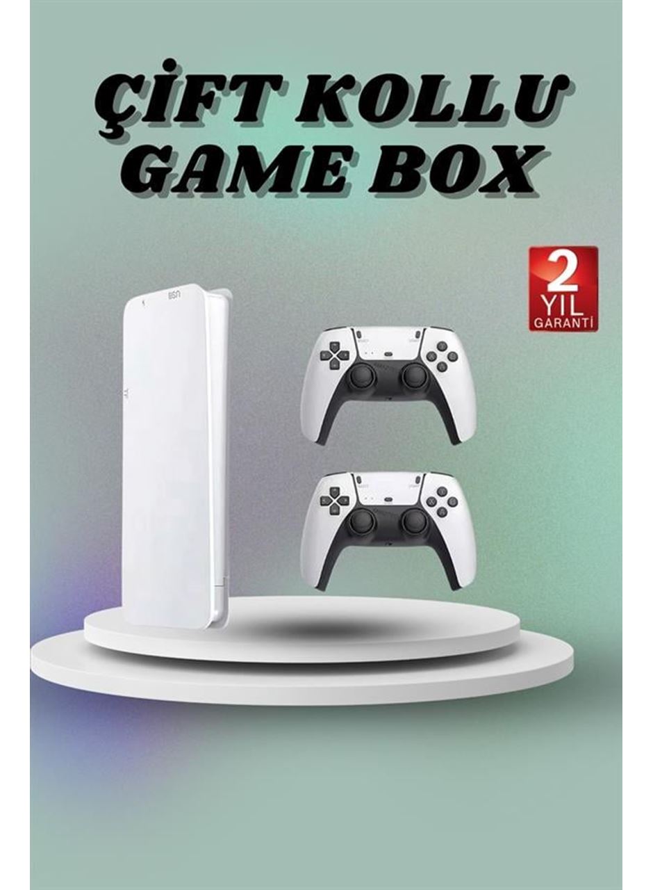 Game Box 3D Çift Oyun Kollu 4K HD Ekran 20000'den Fazla Oyun Seçeneği 2.4G Kablosuz