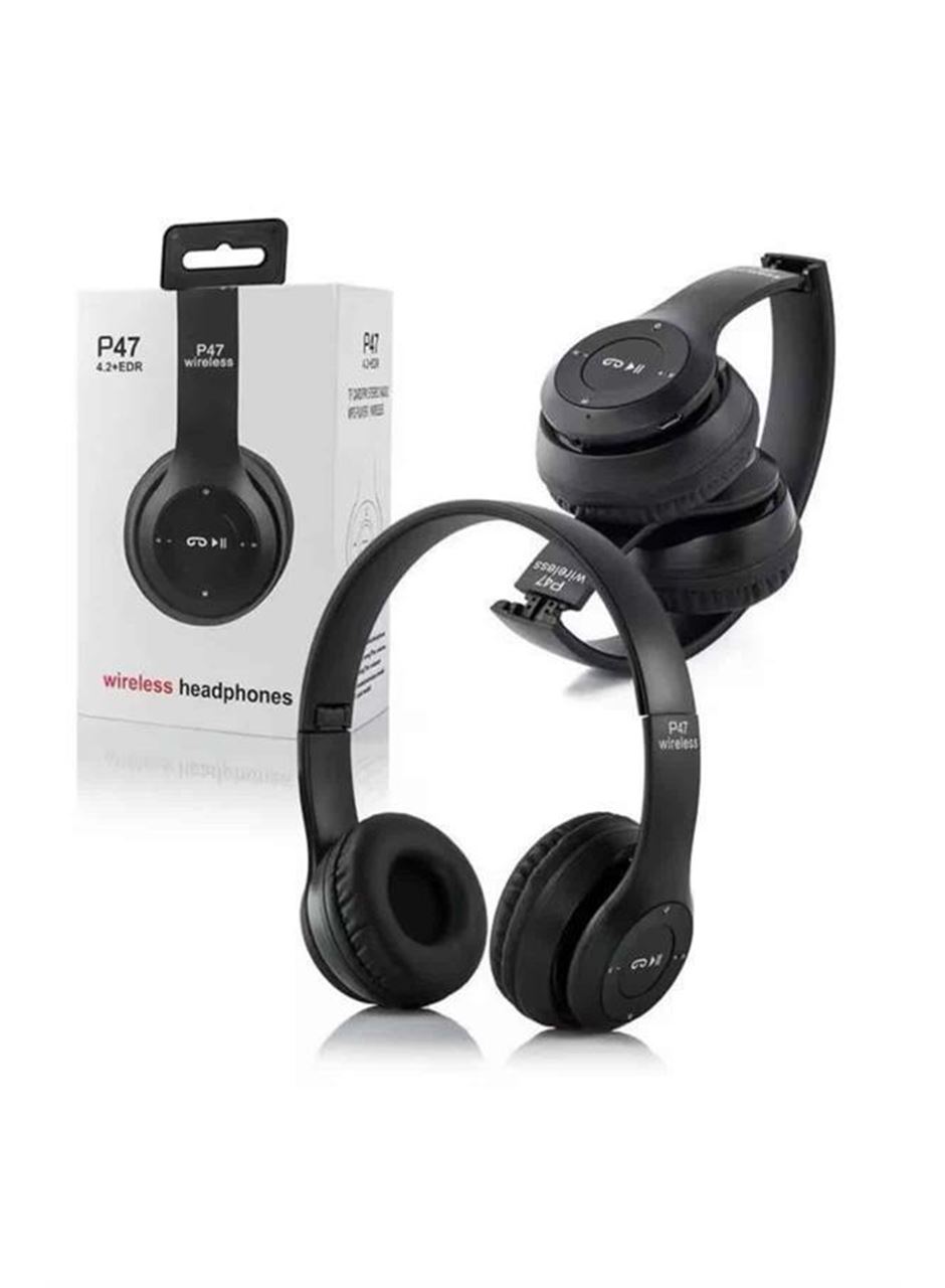 Bluetooth Kablosuz Kulaklık Siyah Wireless 5.0 Kulak Üstü Uzun Pil Ömrü