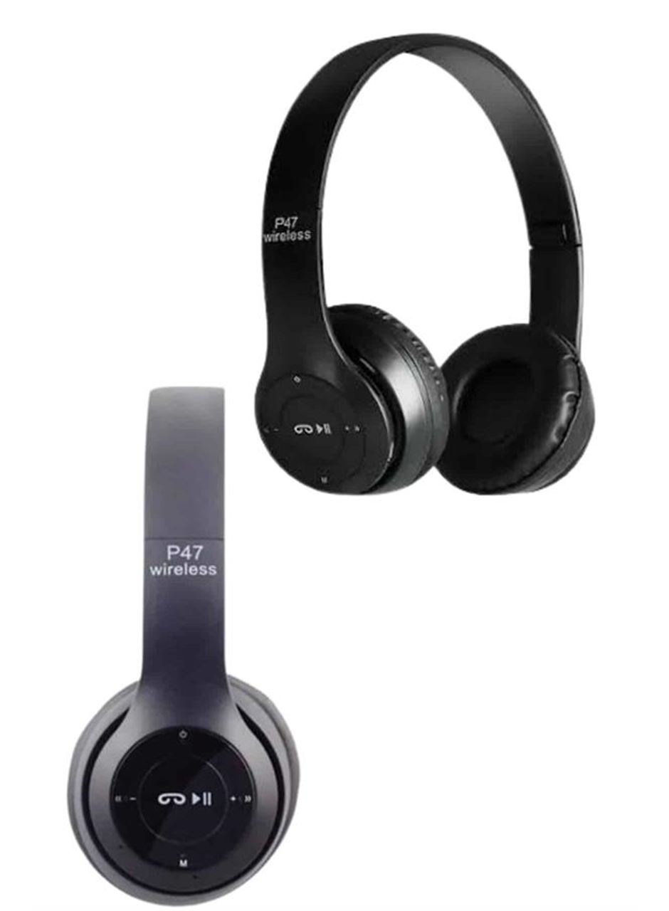 Bluetooth Kablosuz Kulaklık Siyah Wireless 5.0 Kulak Üstü Uzun Pil Ömrü