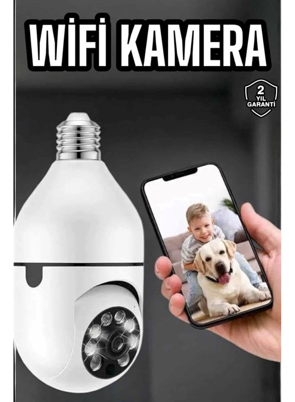 Güvenlik Kamerası Wifi Kamera Duylu Ev Kamerası Wifi Bağlantılı Dönebilen