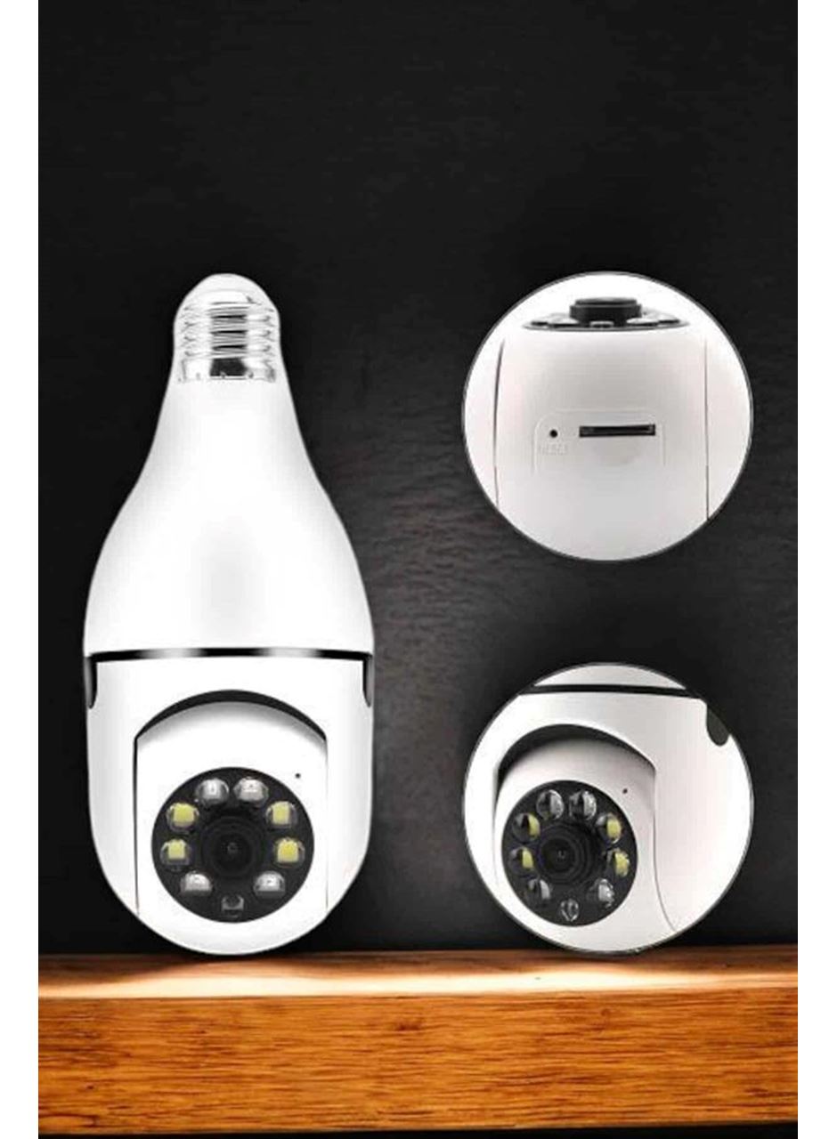 Ampul Görünümlü Güvenlik Kamerası Duylu Wifi Kamerası Dönebilen