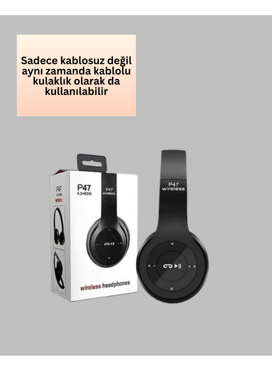 Bluetooth 5.0 Kablosuz Kulak Üstü Kulaklık | Stereo Ses ve Katlanabilir Tasarım