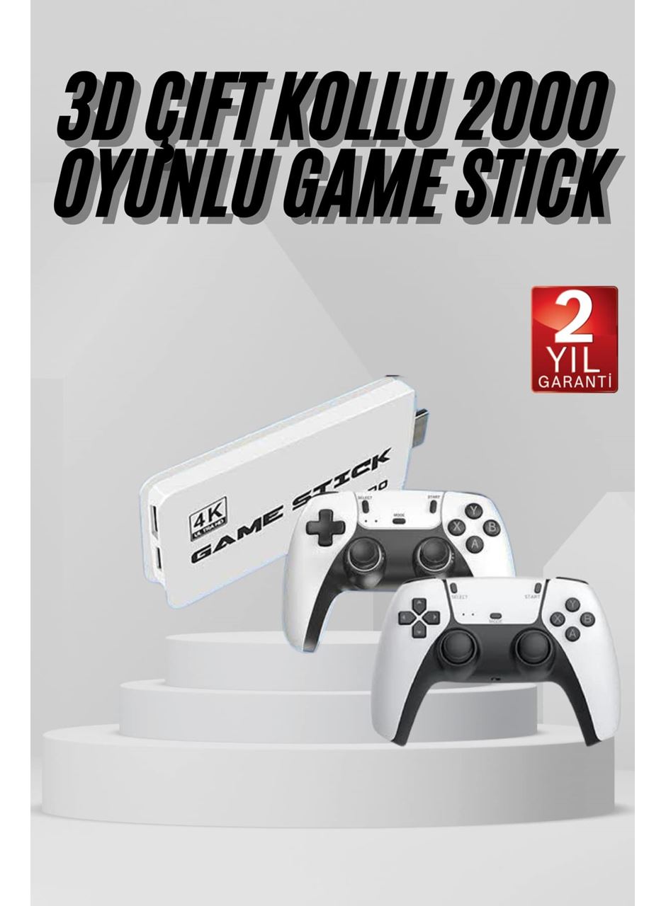 yeni nesil 3D 4K 2000 Oyunlu Game Stick Oyun Konsolu Çift Konsol