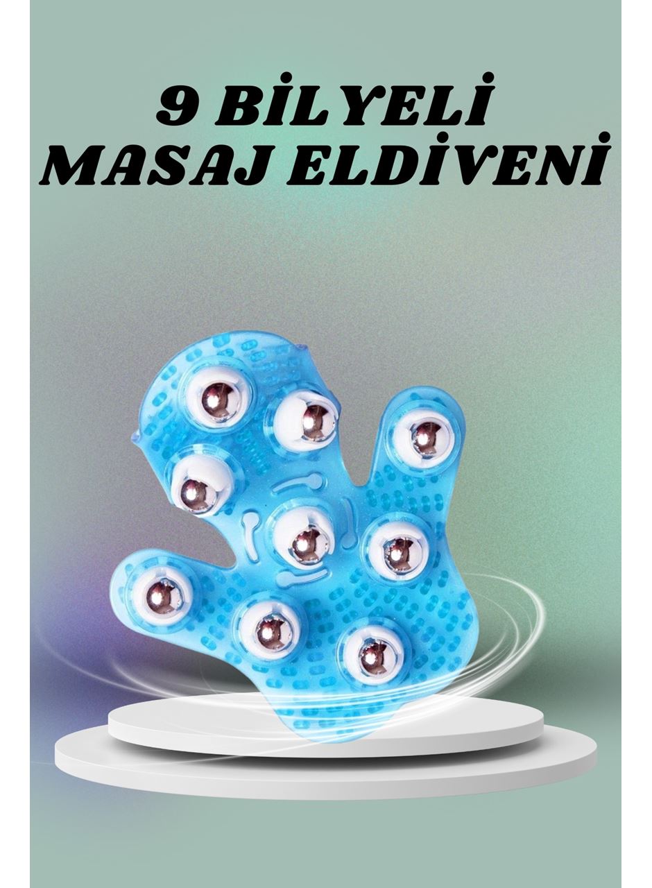 9 Bilyeli El Şeklinde Omuz Bacak Masaj Aleti Masaj Eldiveni Giyilebilir Plastik Vücut Sıkılaştırıcı