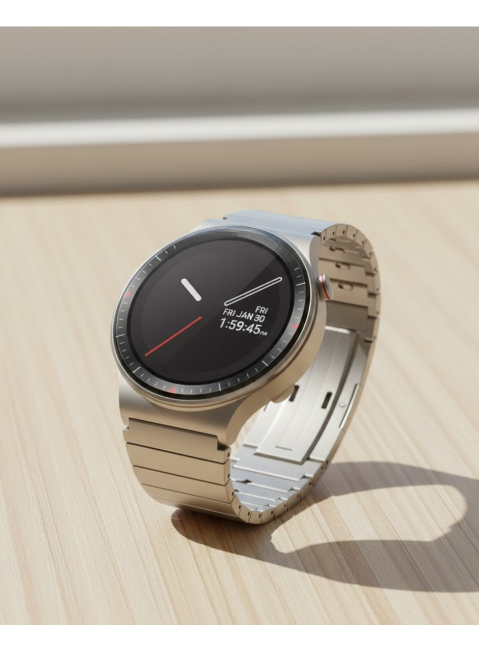 Uzun Pil Ömürlü AMOLED Akıllı Saat Torch Işıklı