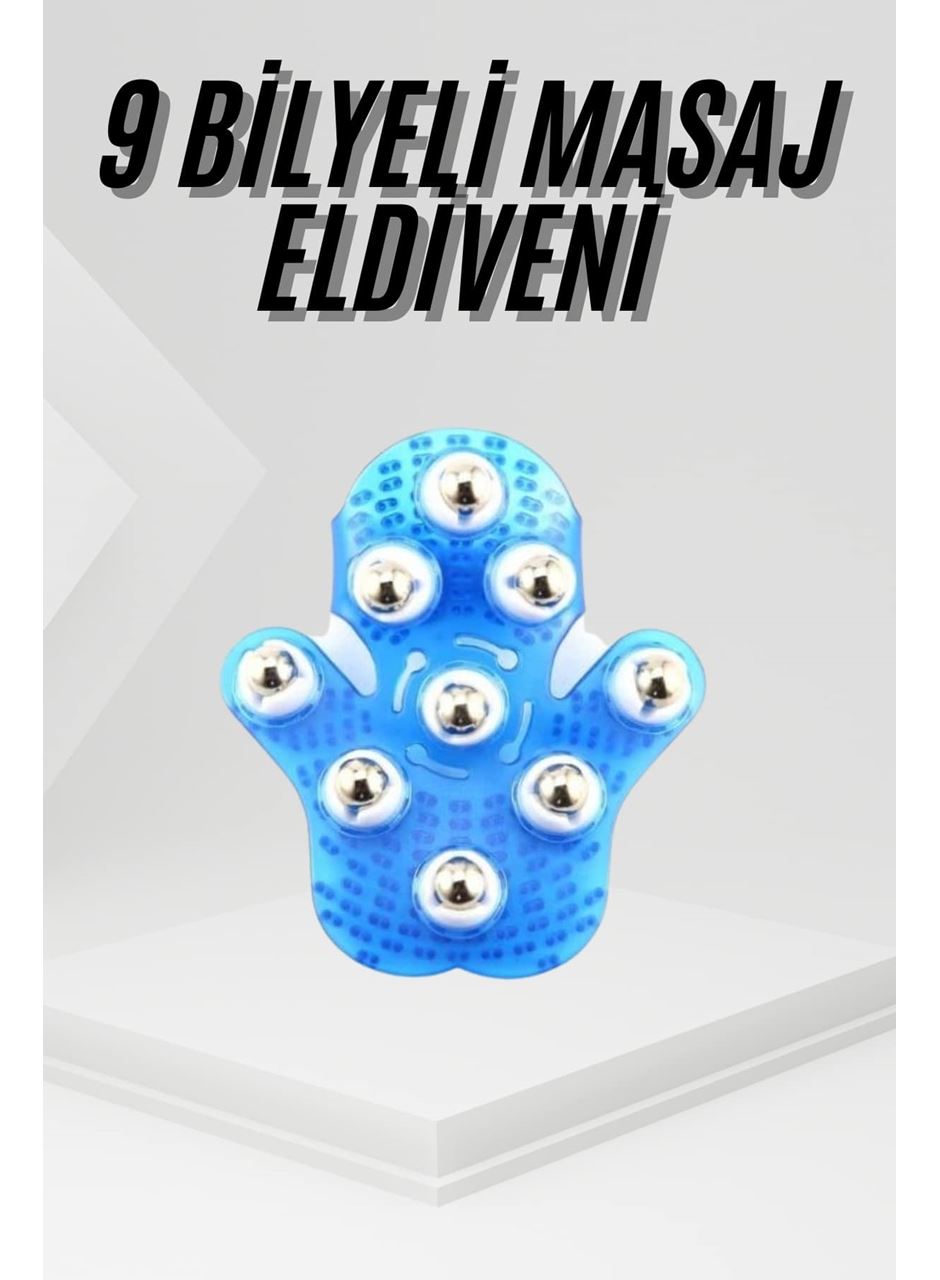 9 Bilyeli Masaj Eldiveni Tüm Vücut Masajına Uygun Kafa Masaj Aleti