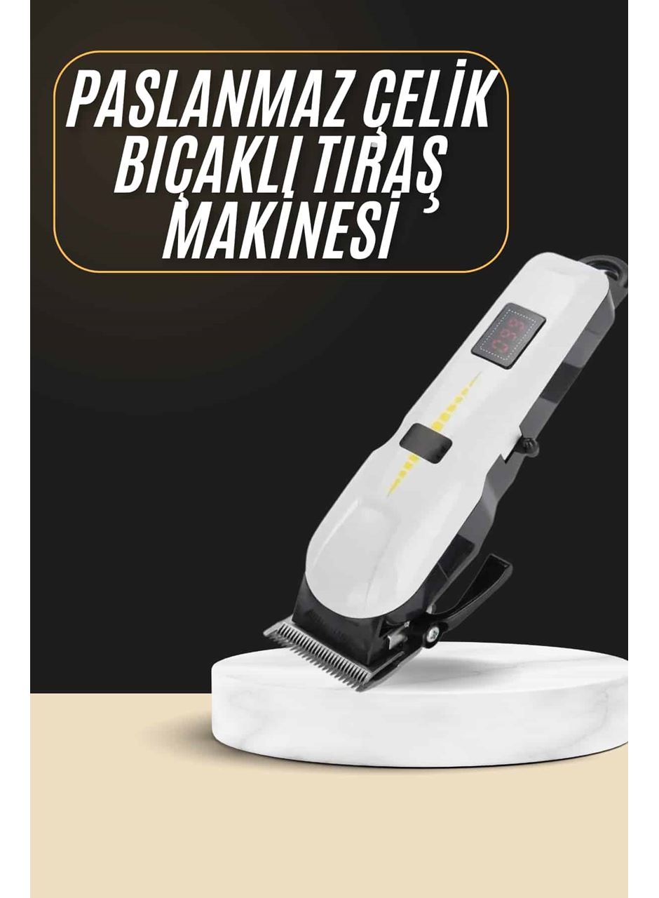 2025 Model Şarjlı Dijital Saç Sakal Tıraş Makinesi Islak Kuru Kullanıma Uygun