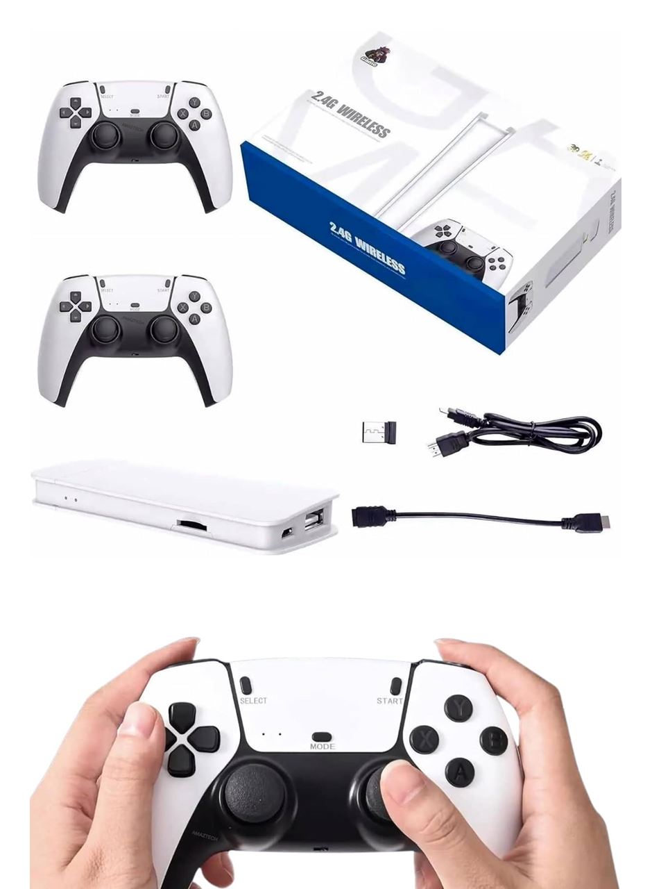 3D Çift Oyun Kollu 4K HD Ekran Nostaljik 20.000 Oyunlu Beyaz Game Box