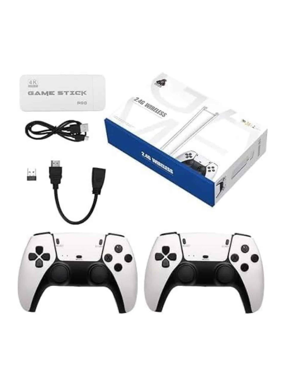 4K HD Görüntü Kaliteli Retro Game Stick 20000 Oyunlu Çift Kollu Beyaz Game Stick
