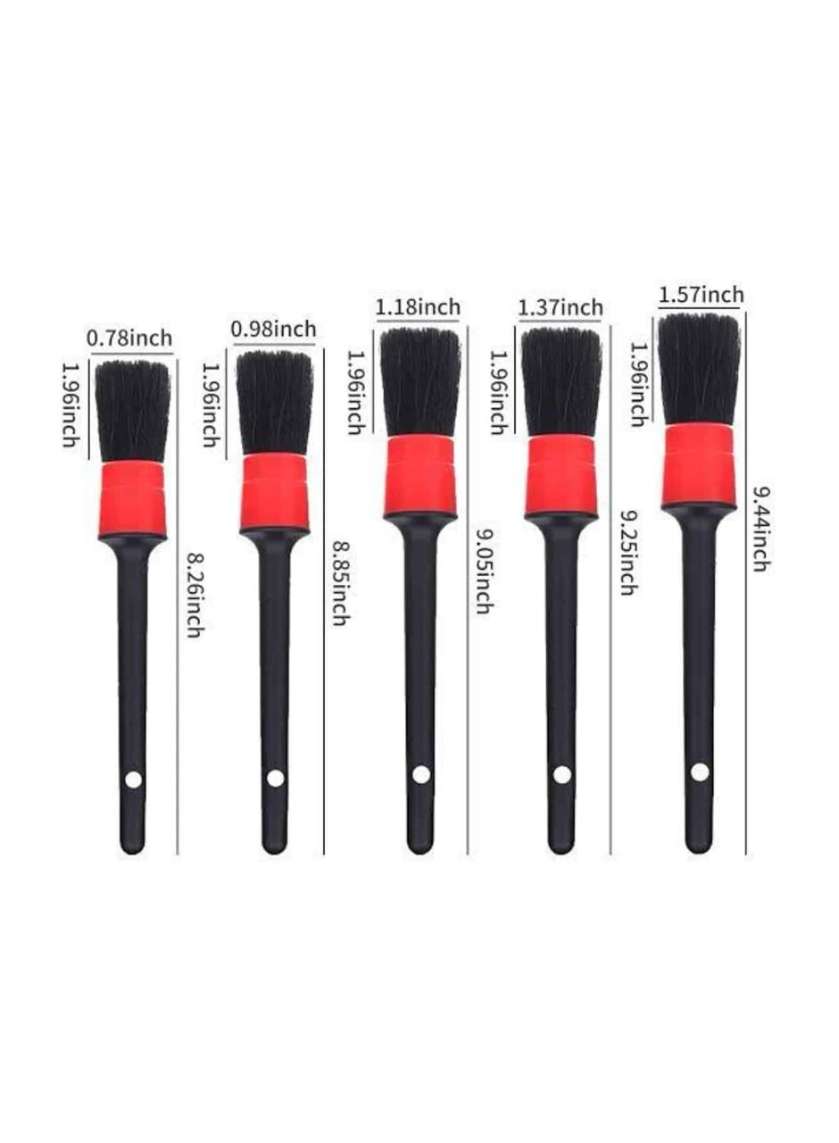 5 Adet Oto Detaylı Temizleyici Araç İçi Temizlik Fırça Seti Koltuk Döşeme Kapı Toz Alma Fırçası