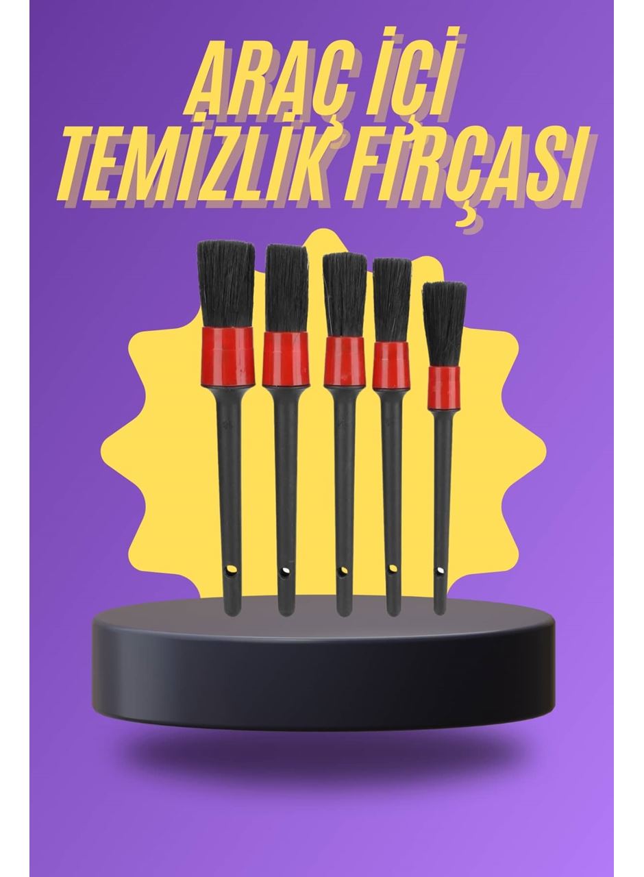 5 Parça Araç İçi Temizlik Fırçası Araç İçi-Dışı Temizleme Fırça Seti