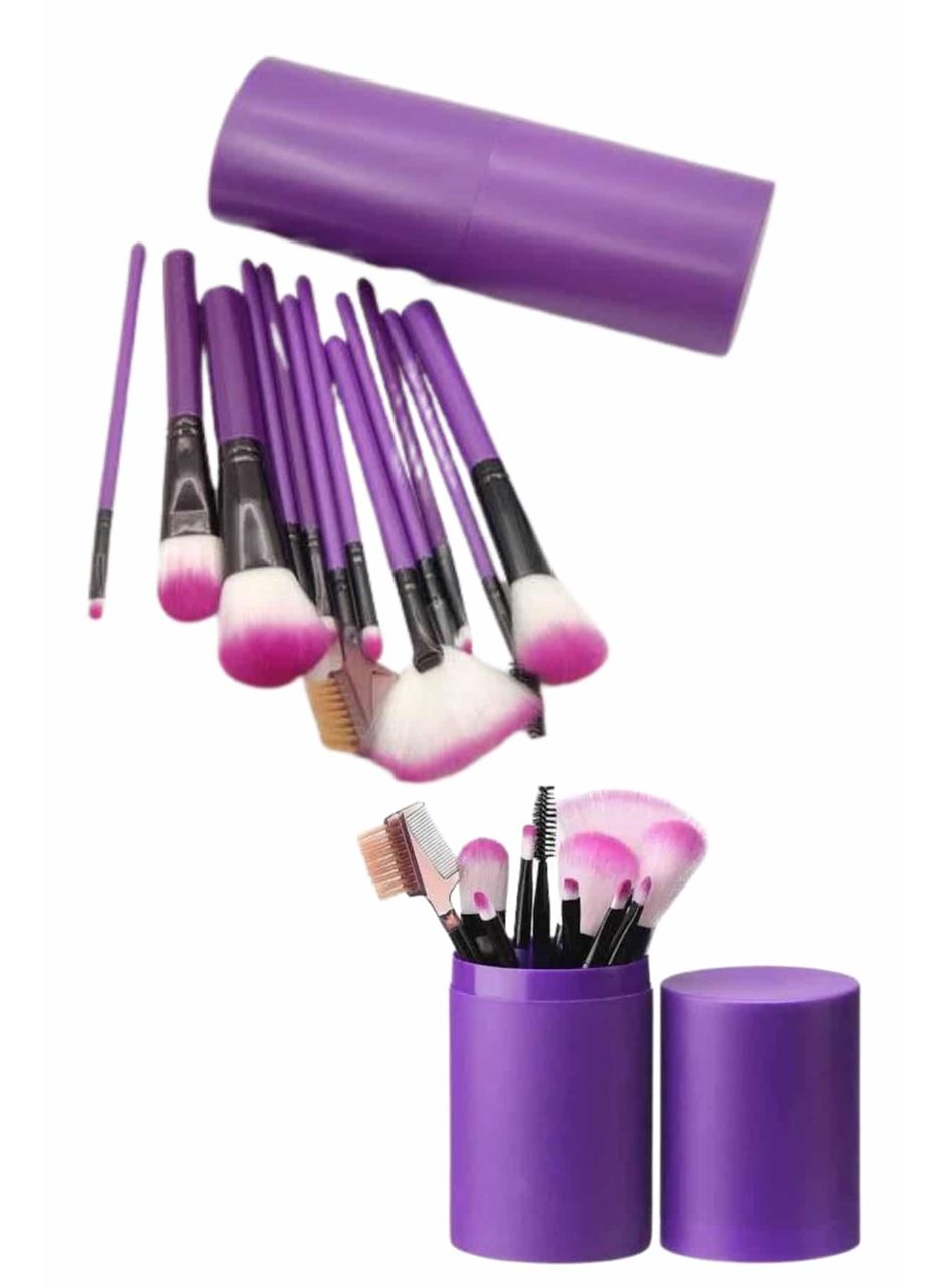12 Parça Makyaj Fırça Seti Profesyonel Fondöten Allık Far Kontür Fırçası