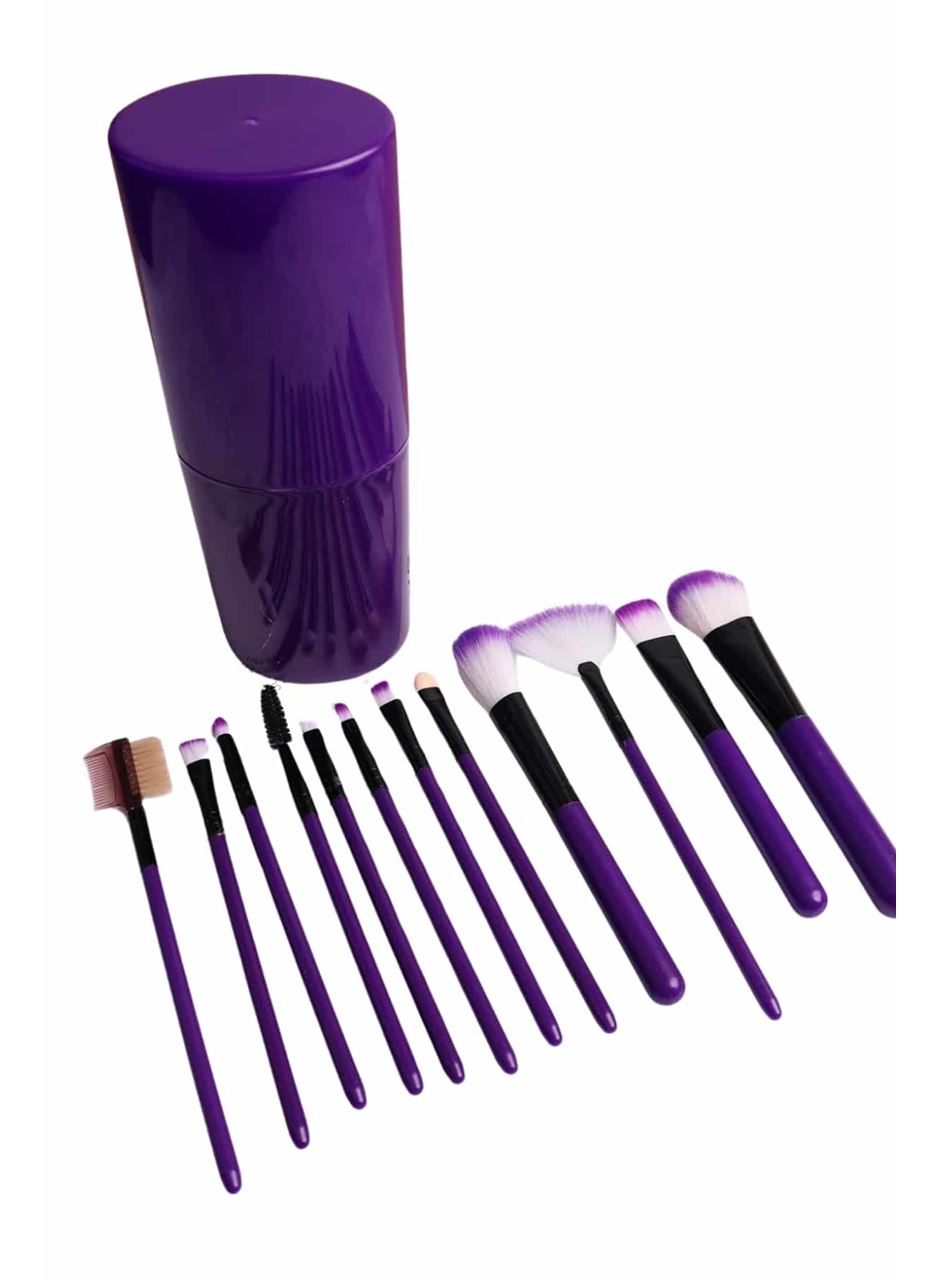 12 Parça Makyaj Fırça Seti Profesyonel Fondöten Allık Far Kontür Fırçası