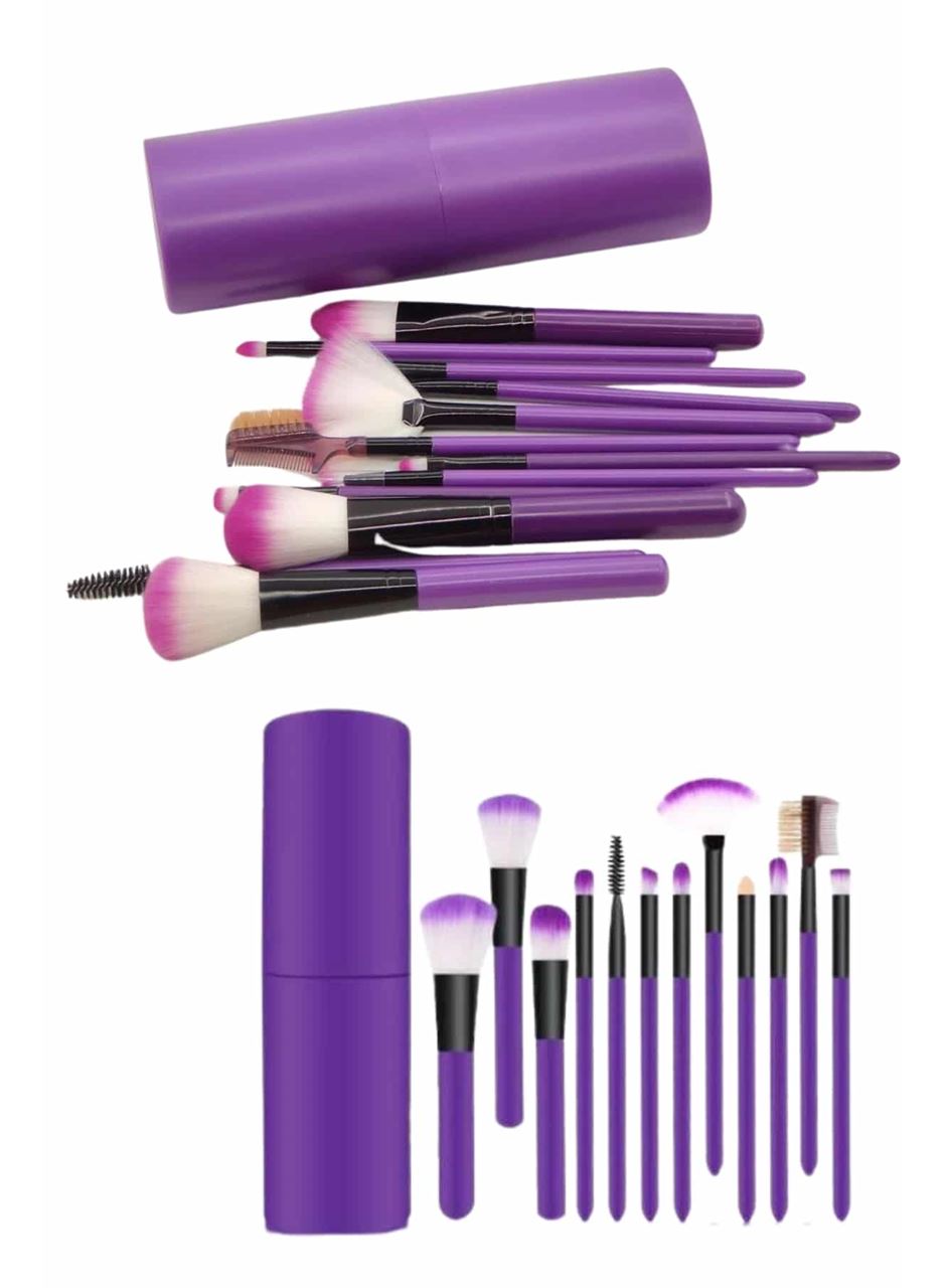 12 Parça Makyaj Fırça Seti Profesyonel Fondöten Allık Far Kontür Fırçası