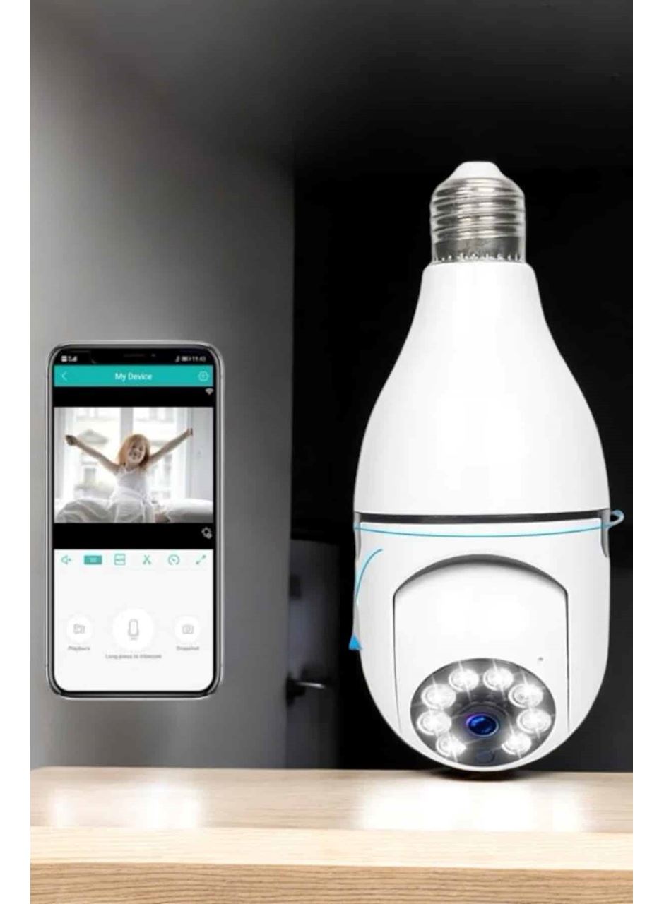 Güvenlik Kamerası Wifi Kamera Duylu Ev Kamerası Wifi Bağlantılı Dönebilen