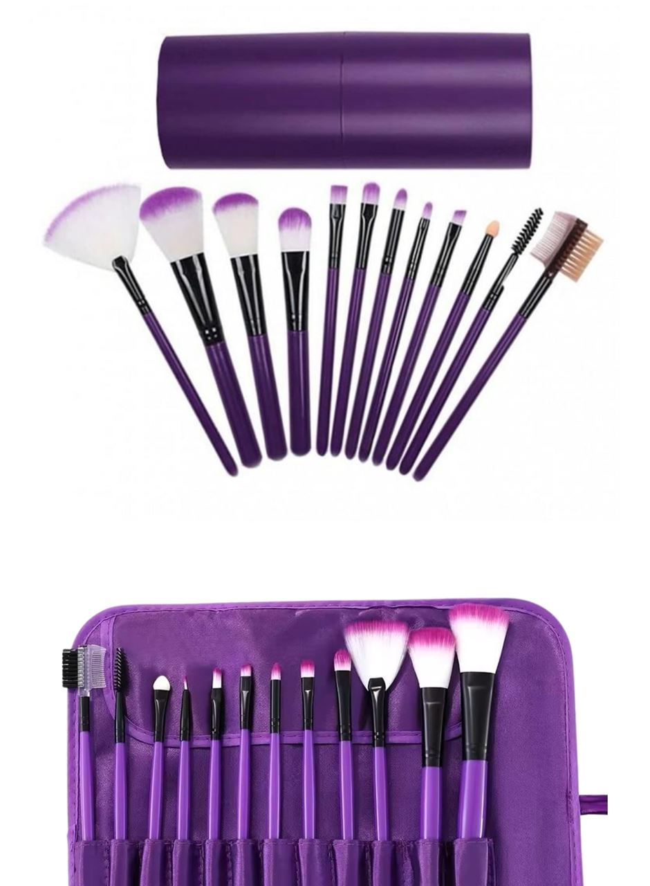 12 Parça Makyaj Fırçası Yumuşak Kıllı Profesyonel Fırça Seti Yüksek Kaliteli Pürüzsüz