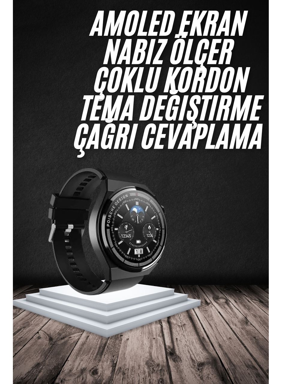 En Çok Tercih Edilen Akıllı Saat Amoled Ekran Nabız Sensörü GPS Uyumlu Adımsayar