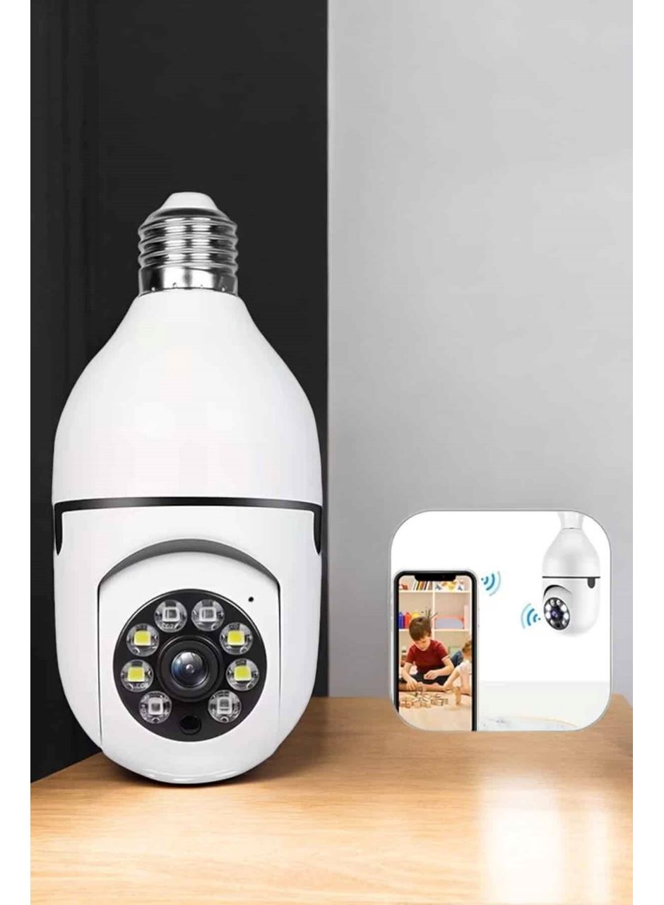 Ampul Görünümlü Güvenlik Kamerası Duylu Wifi Kamerası Dönebilen