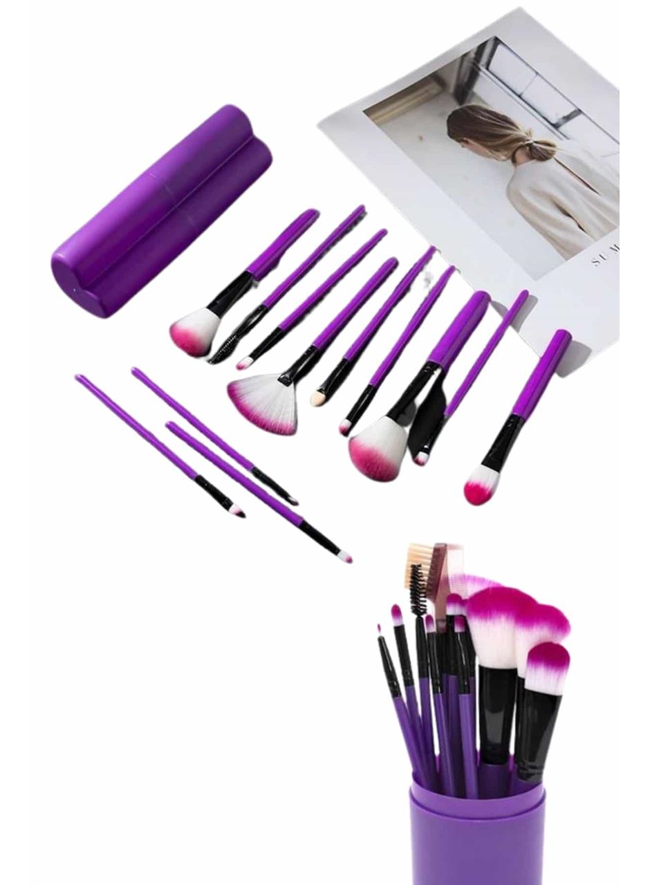 12 Parça Profesyonel Makyaj Fırçası Far Fırçası Allık Fırçası Yumuşak Kıllı