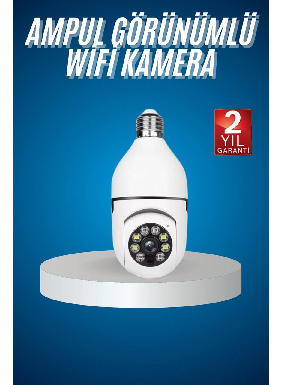 Wifi Güvenlik Kamerası Çift kameralı Ampule Takılabilir Sensörlü