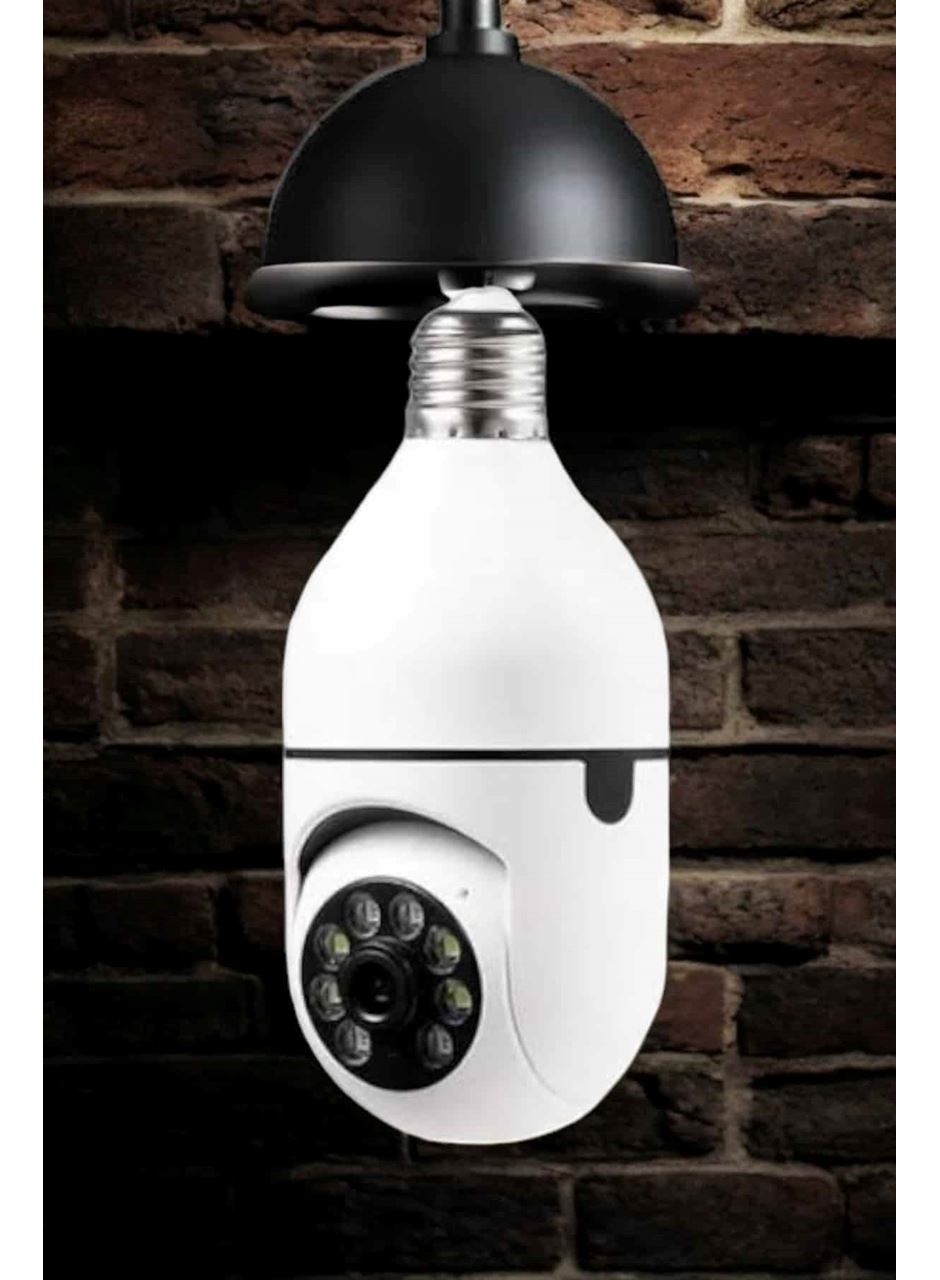 Wifi Kamera Duylu Ampul Görünümlü 360 Derece Dönebilen Ev Kamerası