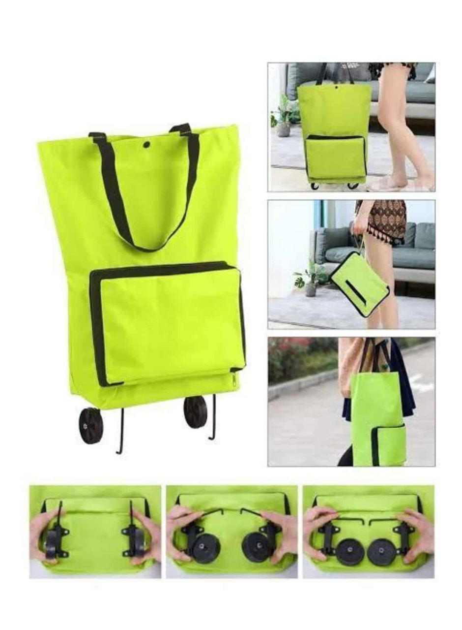 Katlanabilir Tekerlekli Çantalı Çarşı Pazar Arabası Alışveriş Çantası Piknik Çantası
