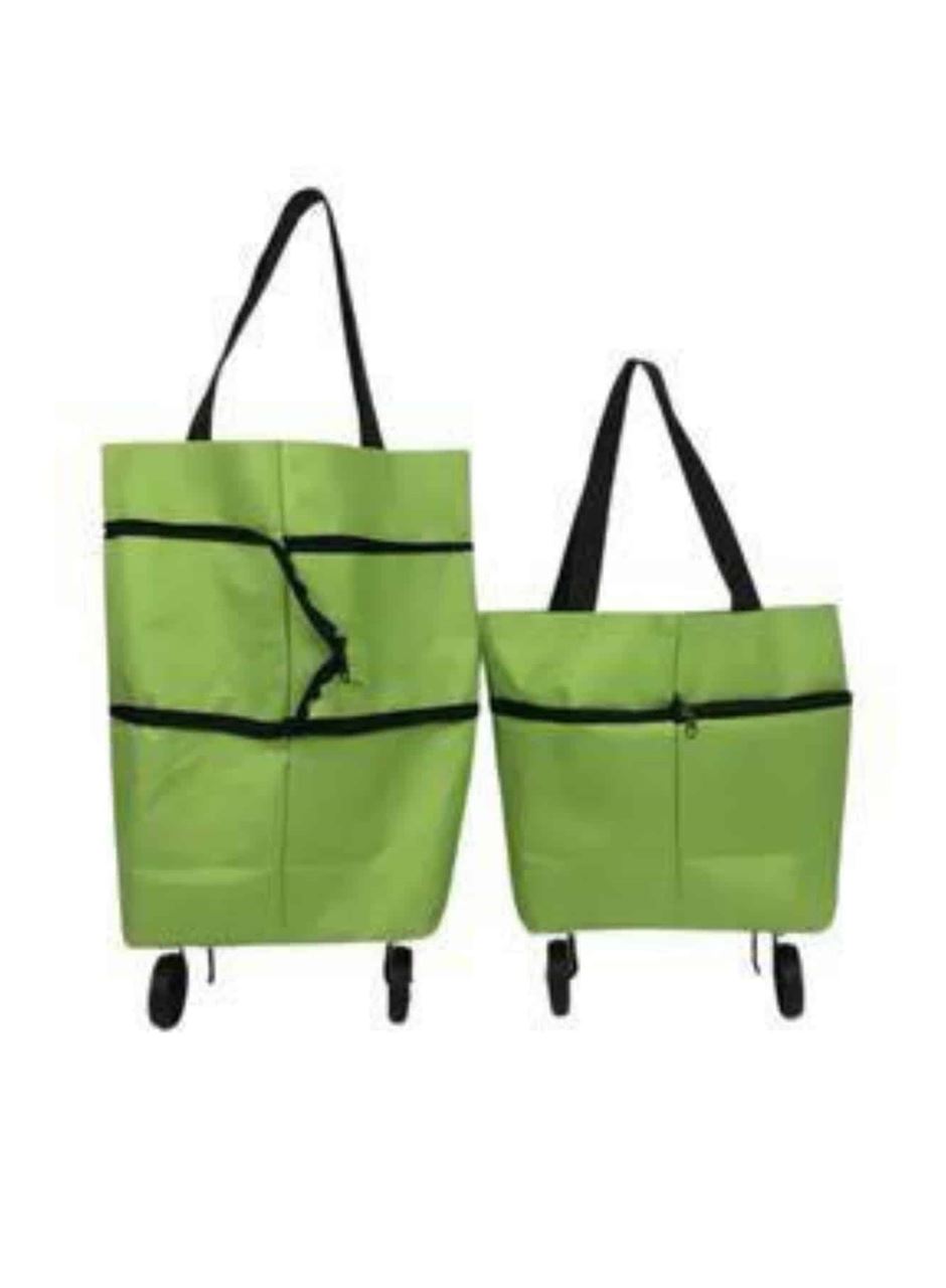 Katlanabilir Tekerlekli Çantalı Çarşı Pazar Arabası Alışveriş Çantası Piknik Çantası