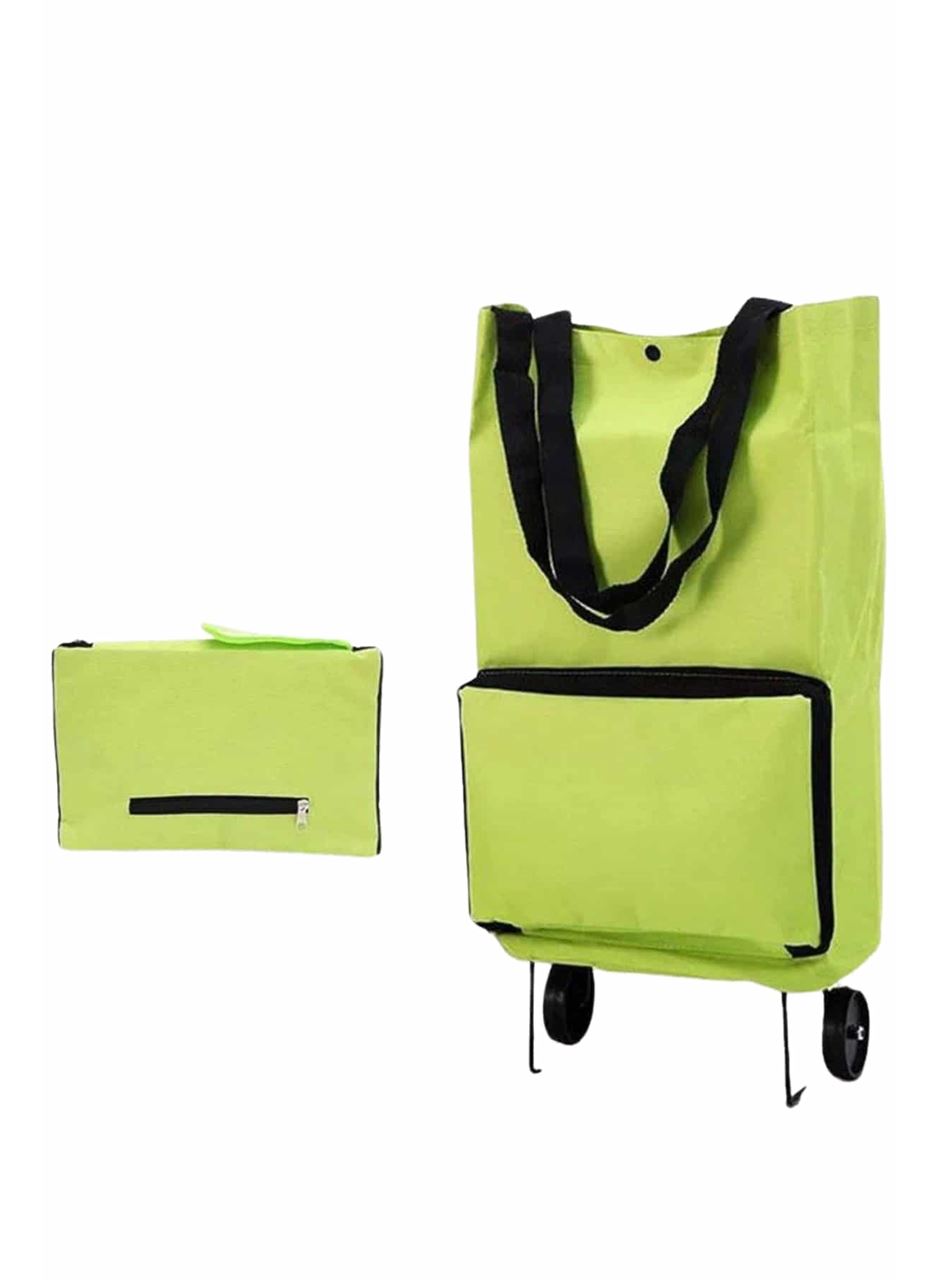 Katlanabilir Tekerlekli Çantalı Çarşı Pazar Arabası Alışveriş Çantası Piknik Çantası