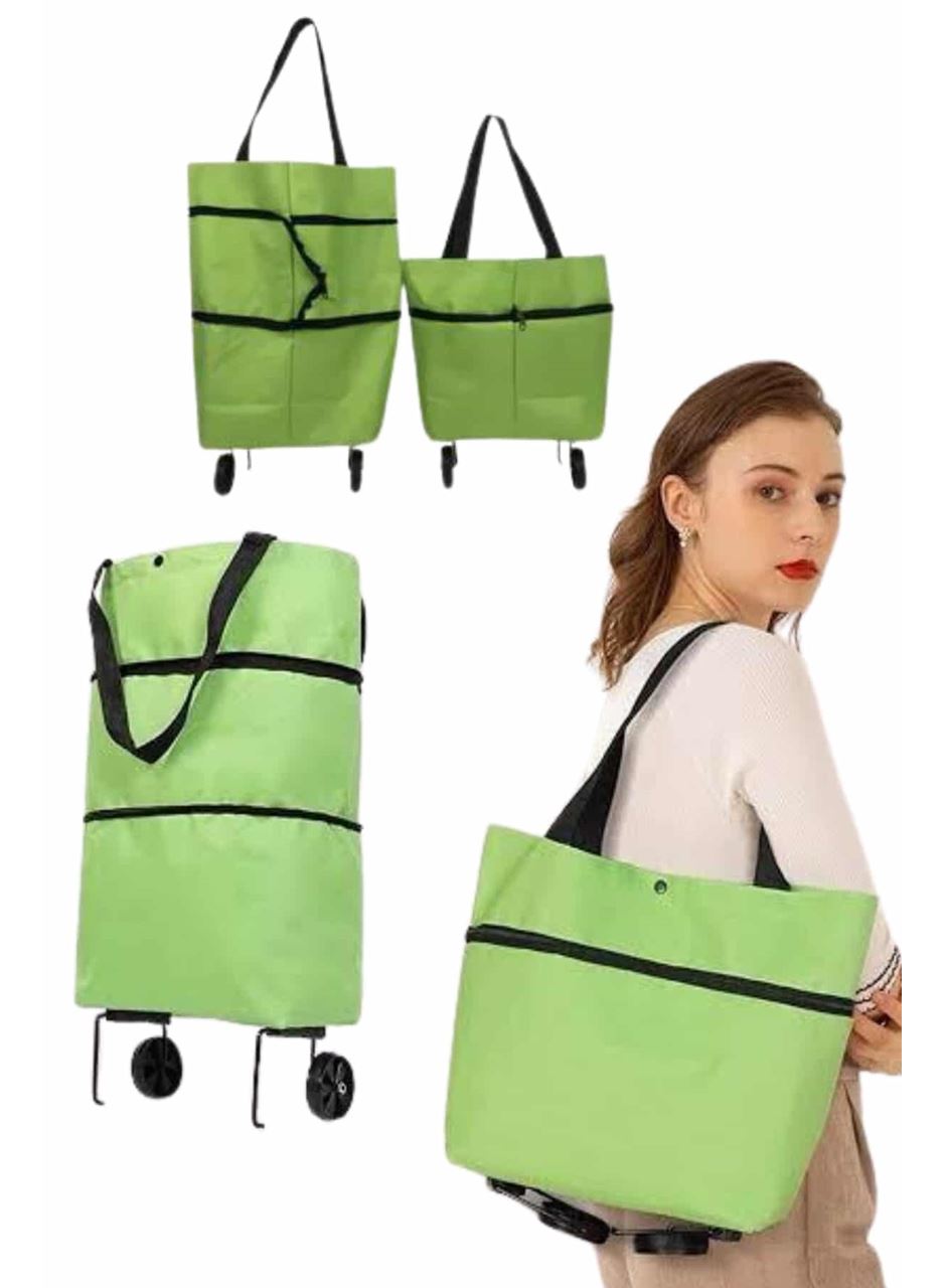Katlanabilir Tekerlekli Pazar Market Çarşı Arabası Market Alışveriş Çantası