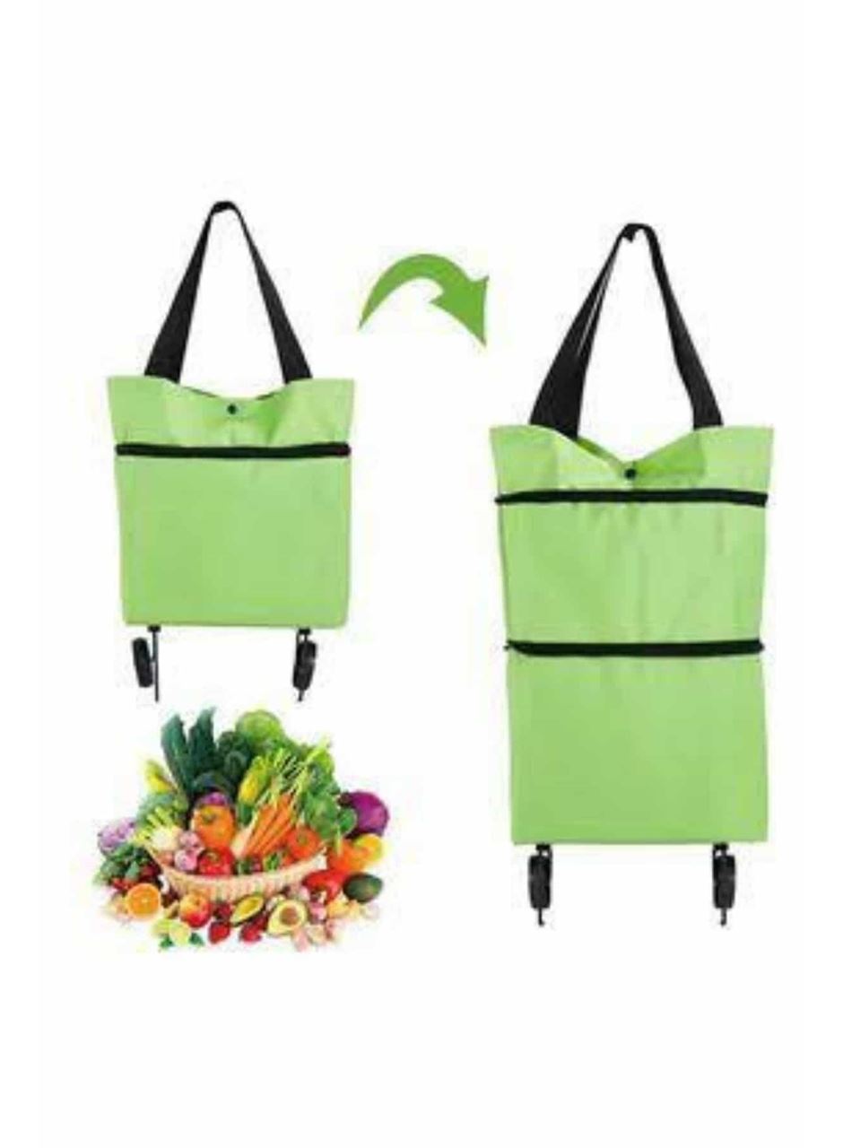 Katlanabilir Tekerlekli Pazar Market Çarşı Arabası Market Alışveriş Çantası