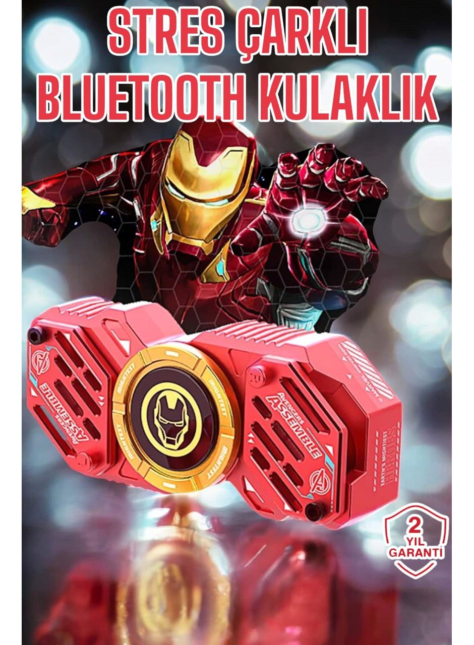 Stres Çarklı Bluetooth Kulaklık Kablosuz Kırmızı Yüksek Ses Kaliteli