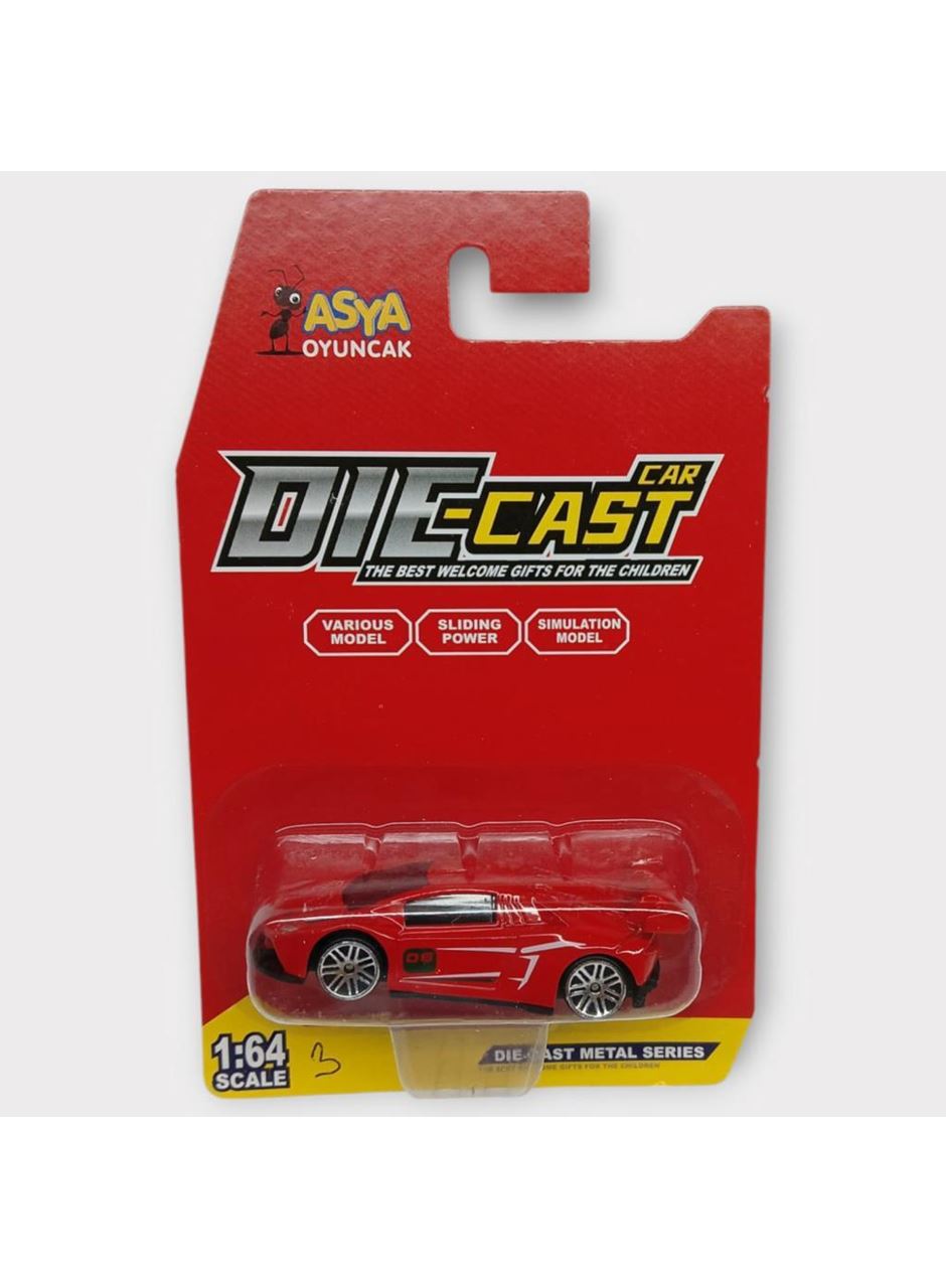 Metal Mini Arabalar 8 cm - Kırmızı - 3