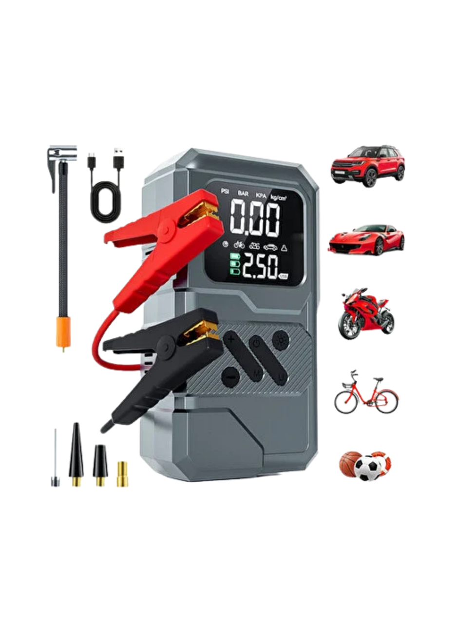 LED Işıklı Akü Takviye ve Lastik Şişirme Cihazı