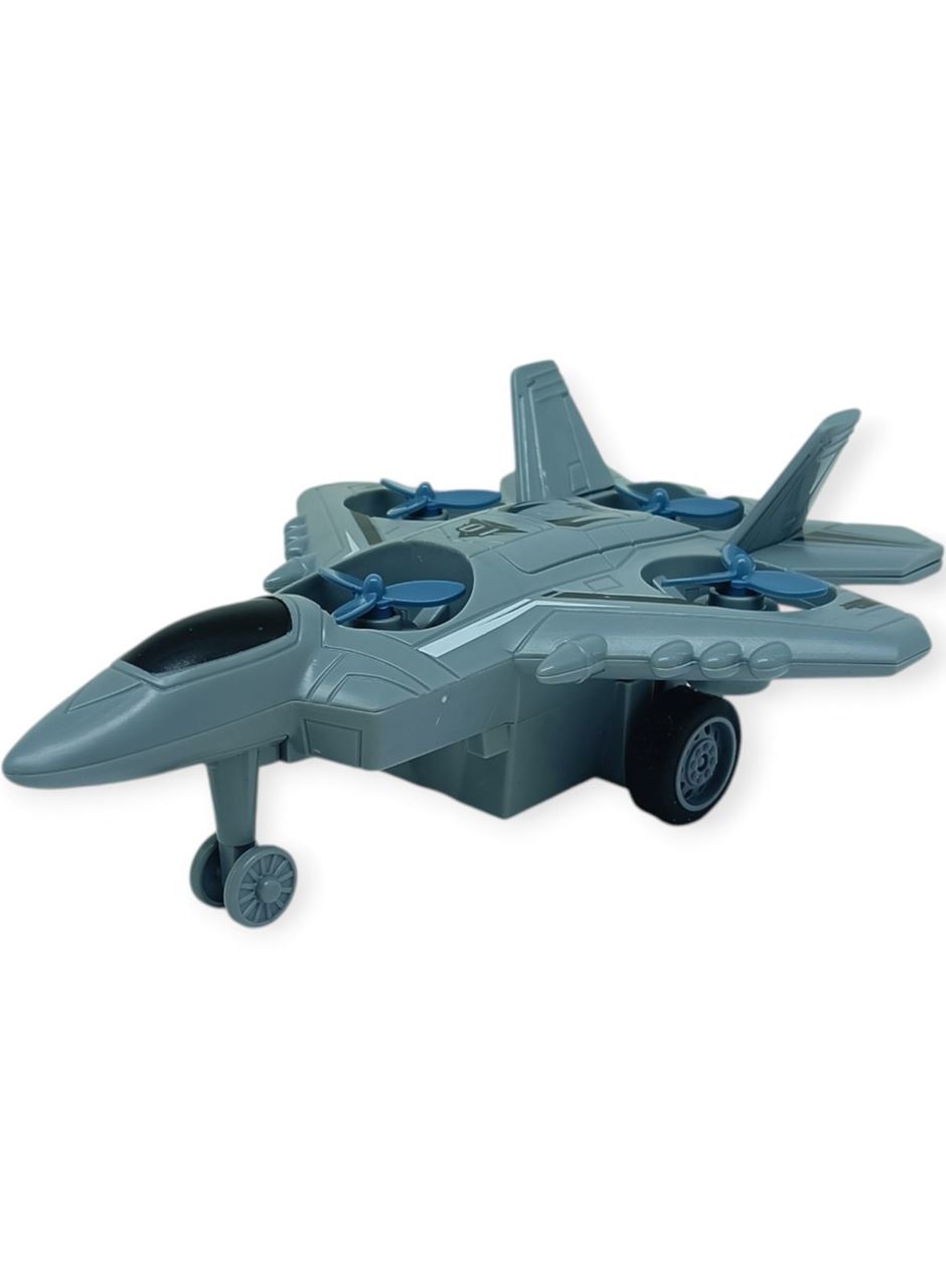 Sürtmeli Döner 4 Pervaneli Uçak - Gri