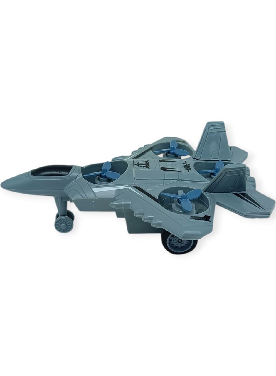 Sürtmeli Döner 4 Pervaneli Uçak - Gri