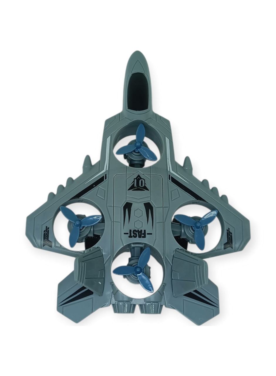 Sürtmeli Döner 4 Pervaneli Uçak - Gri