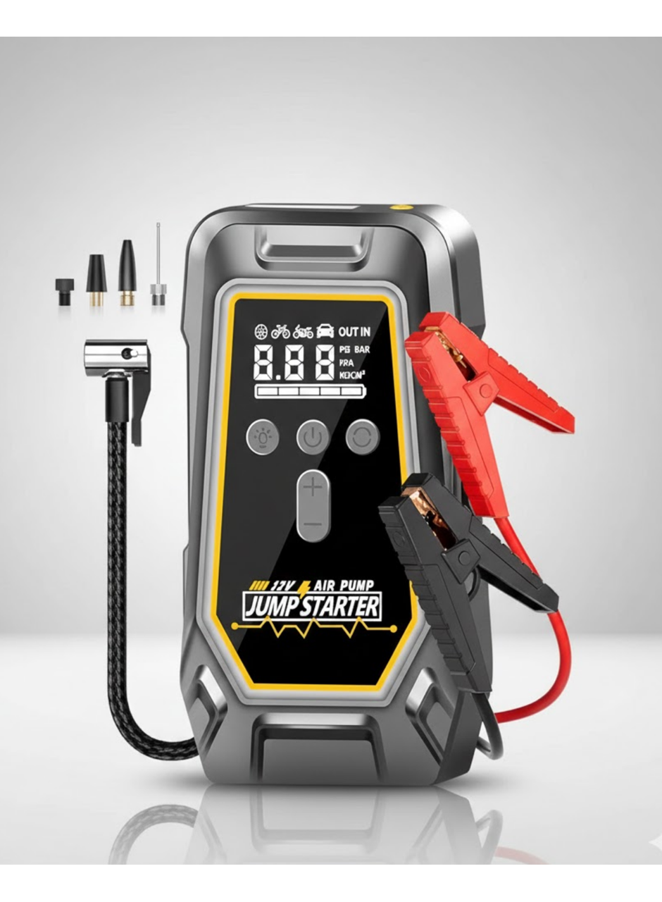 Lastik Şişirme Powerbank Özellikli Taşınabilir Cihaz